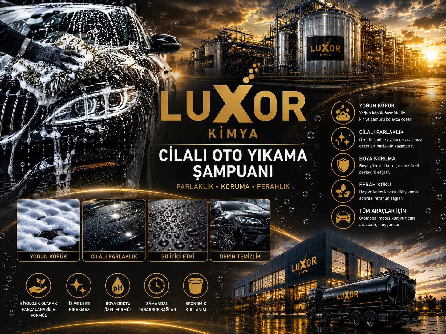 Luxor Kimya Cilalı Oto Yıkama Şampuanı