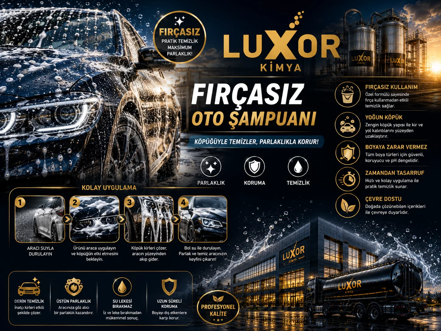 Luxor Kimya Fırçasız Oto Şampuanı