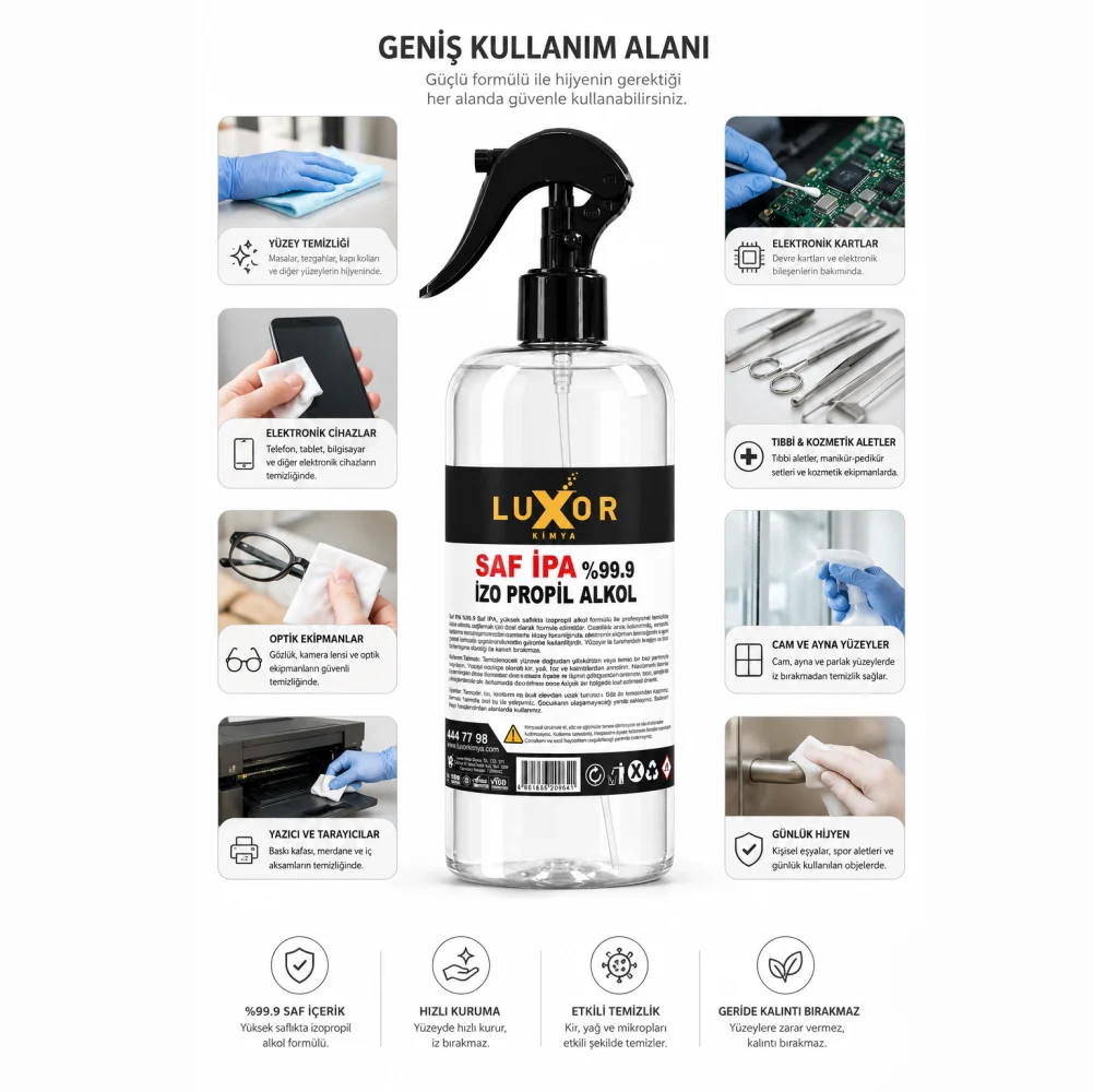 Luxor Kimya Saf İPA %99 İzopropil Alkol 400 ml ek görsel