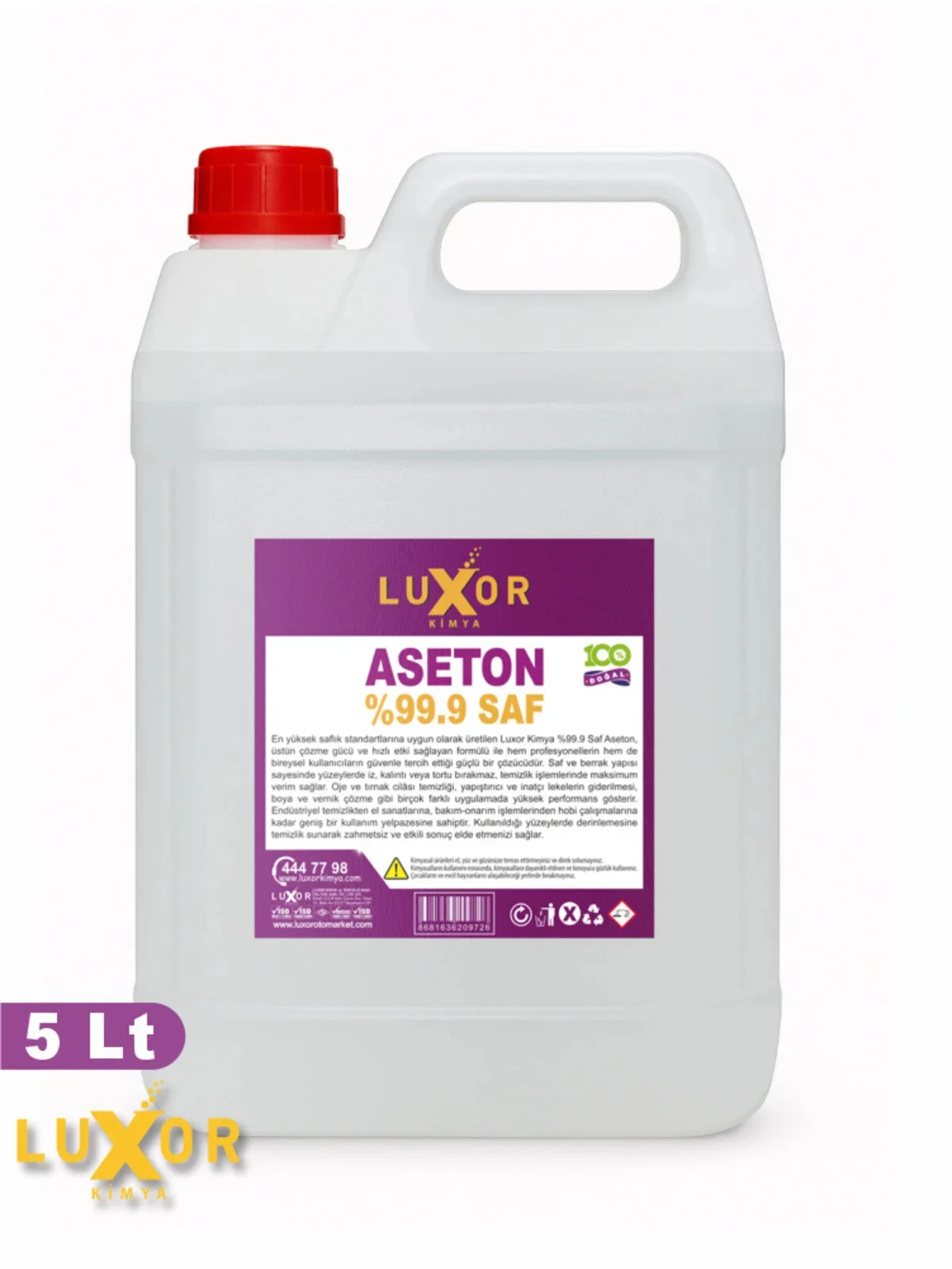 Luxor Kimya %99.9 Saf Aseton 5 LT