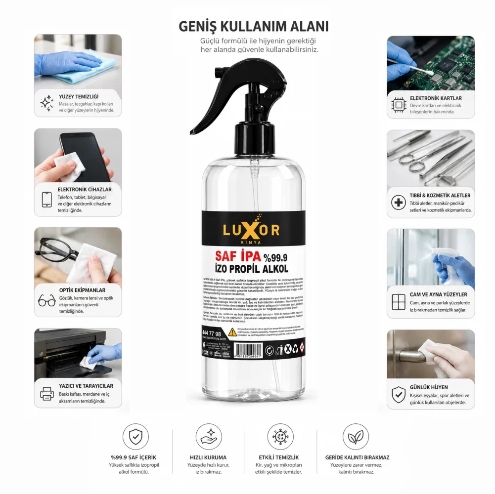 Luxor Kimya Saf İPA %99 İzopropil Alkol 400 ml ek görsel
