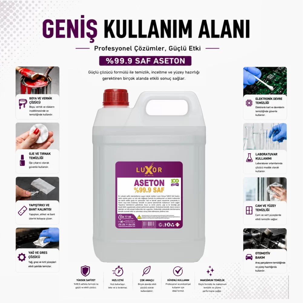 Luxor Kimya %99.9 Saf Aseton 5 LT ek görsel